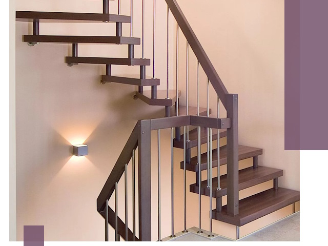 Изготовление лестниц на больцах в Усолье-Сибирском под ключ