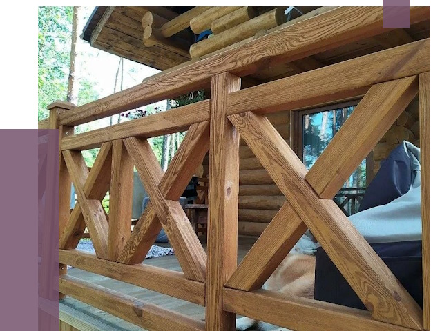 Деревянные перила под ключ в Усолье-Сибирском от 7740 руб. 