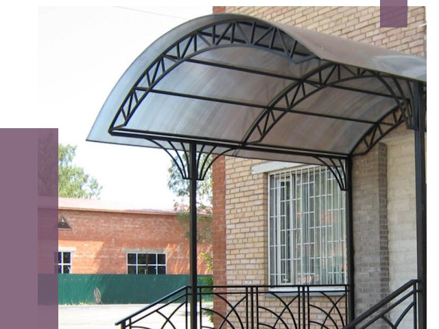 Металлические навесы и козырьки в Усолье-Сибирском от 12900 руб.