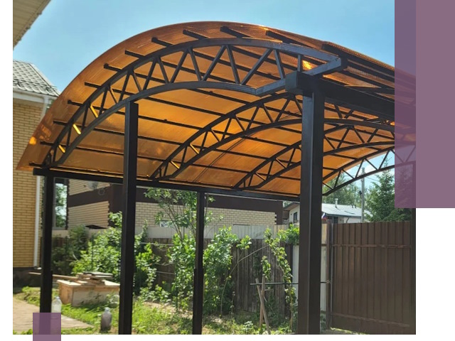 Изготовление навесов под ключ в Усолье-Сибирском из качественных материалов