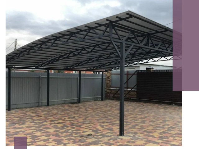 Металлические навесы под ключ в Усолье-Сибирском — изготовление и монтаж