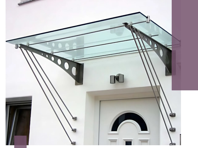 Козырьки над входом под ключ в Усолье-Сибирском — изготовление и монтаж