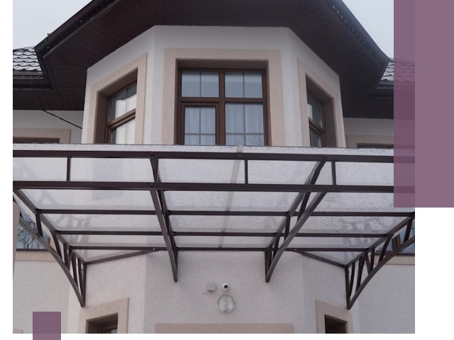 Козырьки из поликарбоната под ключ в Усолье-Сибирском