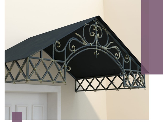 Двускатные металлические козырьки под ключ в Усолье-Сибирском